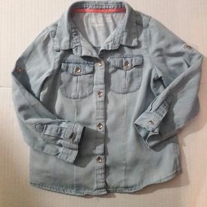 Oshkosh Long sleeve denim shirt Girls sz 5T